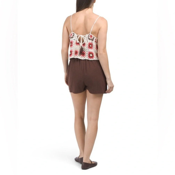 Lucky Brand Crochet‎ Romper - Size M - Pink Granny Square - NWT - Picture 15 of 15